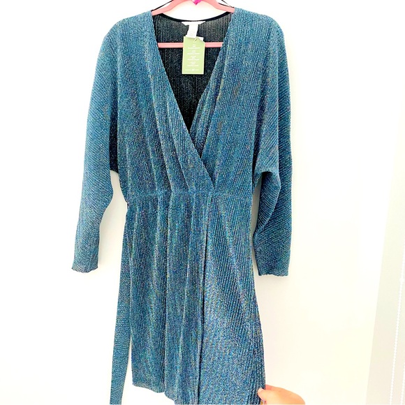 NWT💕Pretty Shimmer Dress SZ L - Picture 10 of 14